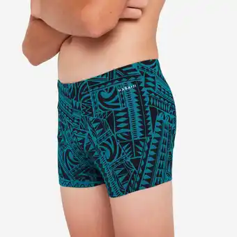 Decathlon Zwemboxer voor jongens 500 Fitib Fatu groen aanbieding