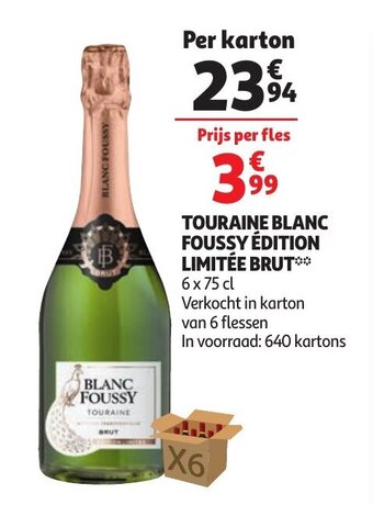 Auchan Touraine Blanc Foussy Edition Limitee Brut aanbieding
