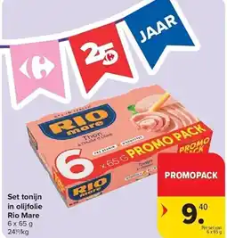 Carrefour Set tonijn in olijfolie Rio Mare aanbieding