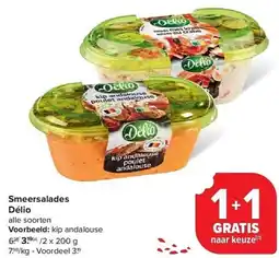 Carrefour Smeersalades Délio aanbieding