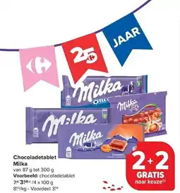 Carrefour Chocoladetablet Milka aanbieding