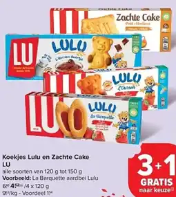 Carrefour Koekjes Lulu en Zachte Cake LU aanbieding