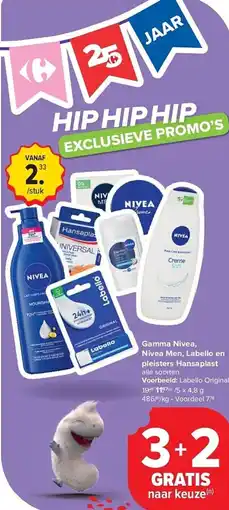 Carrefour Gamma Nivea, Nivea Men, Labello en pleisters Hansaplast aanbieding