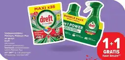 Carrefour Vaatwasmiddelen Platinum, Platinum Plus en sprays Dreft aanbieding