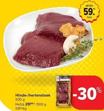 Carrefour Hinde-/hertensteak aanbieding