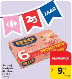 Carrefour Market Set tonijn in olijfolie Rio Mare aanbieding