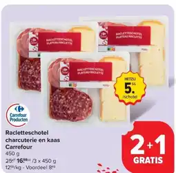 Carrefour Market Racletteschotel charcuterie en kaas Carrefour aanbieding