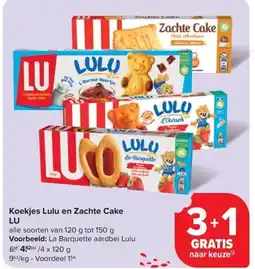 Carrefour Market Koekjes Lulu en Zachte Cake LU aanbieding