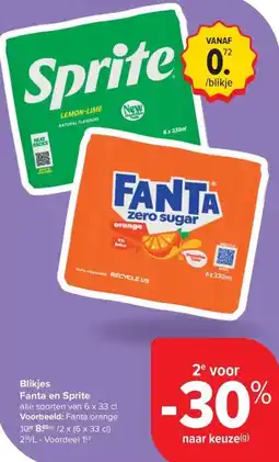 Carrefour Market Blikjes Fanta en Sprite aanbieding