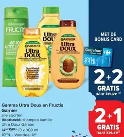 Carrefour Market Gamma Ultra Doux en Fructis Garnier aanbieding