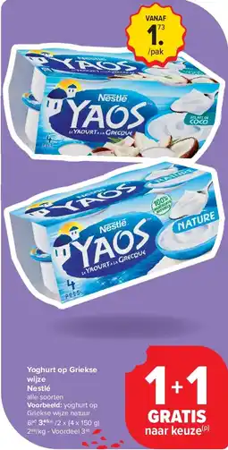 Carrefour Yoghurt op Griekse wijze Nestlé aanbieding
