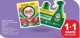 Carrefour Market Vaatwasmiddelen Platinum, Platinum Plus en sprays Dreft aanbieding
