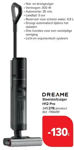 Carrefour Steelstofzuiger H12 Pro aanbieding