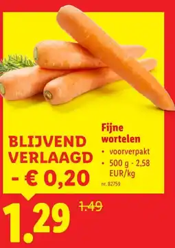 Lidl Fijne wortelen aanbieding