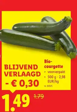 Lidl Bio- courgette aanbieding