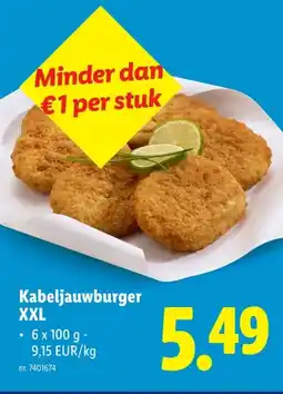 Lidl Kabeljauwburger XXL aanbieding