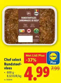Lidl Chef select Rundstoof- vlees aanbieding