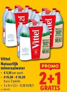 Lidl Vittel Natuurlijk mineraalwater aanbieding