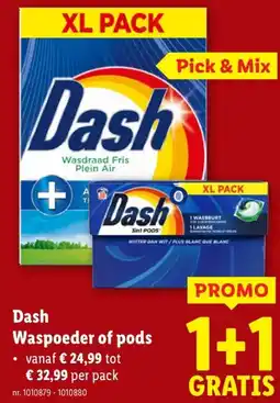 Lidl Dash Waspoeder of pods aanbieding