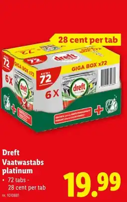 Lidl Dreft Vaatwastabs platinum aanbieding