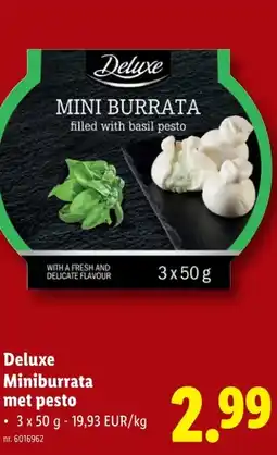 Lidl Deluxe Miniburrata met pesto aanbieding