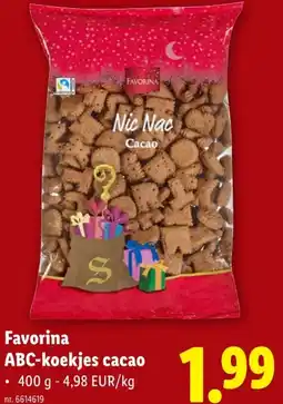 Lidl Favorina ABC-koekjes cacao aanbieding