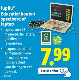 Lidl lupilu Educatief houten speelbord of laptop aanbieding