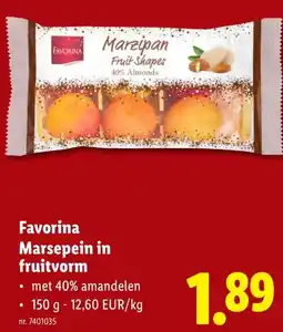 Lidl Favorina Marsepein in fruitvorm aanbieding