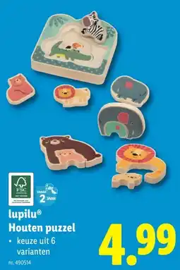 Lidl lupiluⓇ Houten puzzel aanbieding