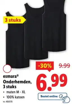 Lidl esmaraⓇ Onderhemden, 3 stuks aanbieding