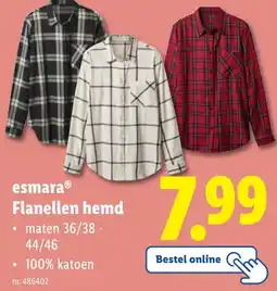 Lidl esmaraⓇ Flanellen hemd aanbieding
