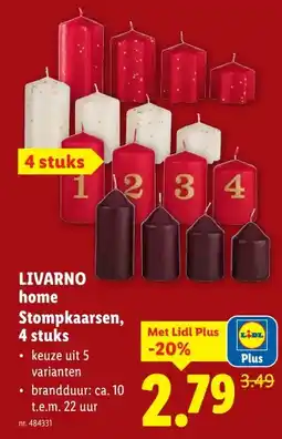 Lidl LIVARNO home Stompkaarsen, 4 stuks aanbieding