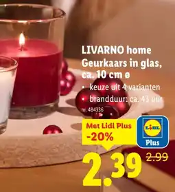 Lidl LIVARNO home Geurkaars in glas, ca. 10 cm ø aanbieding