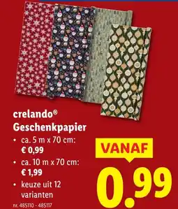 Lidl crelando Geschenkpapier aanbieding