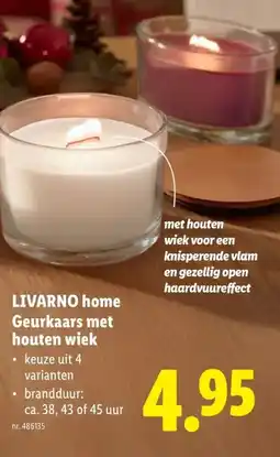 Lidl LIVARNO home Geurkaars met houten wiek aanbieding