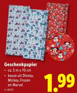 Lidl Geschenkpapier aanbieding