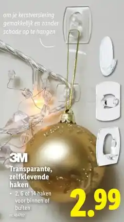Lidl Transparante, zelfklevende haken aanbieding