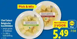 Lidl Chef Select Belgische kaasblokjes aanbieding
