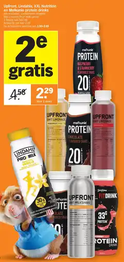 Albert Heijn Upfront, Lindahls, XXL Nutrition en Melkunie protein drinks aanbieding