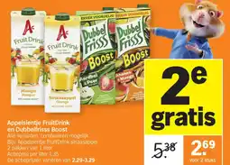 Albert Heijn Appelsientje FruitDrink en Dubbelfrisss Boost aanbieding