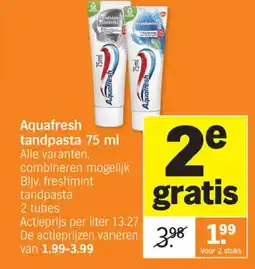 Albert Heijn Aquafresh tandpasta aanbieding
