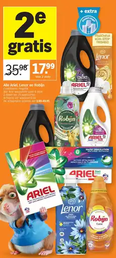 Albert Heijn Alle Ariel, Lenor en Robijn aanbieding