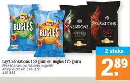 Albert Heijn Lay's Sensations 150 gram en Bugles 125 gram aanbieding
