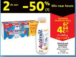 Cora Danone actimel melkdrank aanbieding