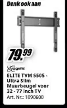 MediaMarkt ELITE TVM 5505- Ultra Slim Muurbeugel voor 32-77 Inch TV aanbieding