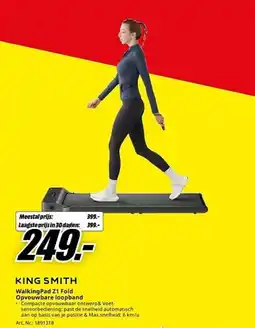 MediaMarkt King Smith WalkingPad Z1 Fold Opvouwbare loopband aanbieding
