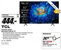 MediaMarkt TCL 50C6KS (2025) QD-Mini-LED 4K TV aanbieding
