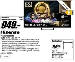 MediaMarkt Hisense 75U72Q (2025) ULED Mini-LED 4K TV aanbieding