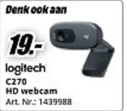 MediaMarkt logitech C270 HD webcam aanbieding