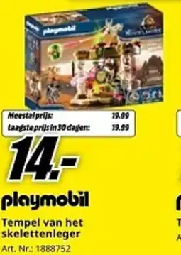 MediaMarkt playmobil Tempel van het skelettenleger aanbieding